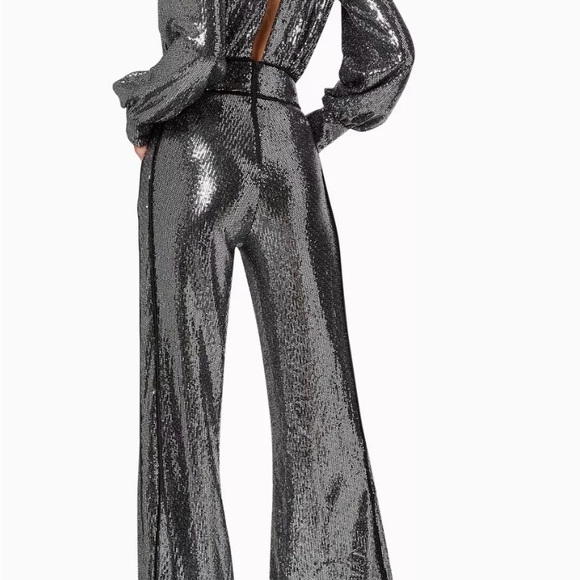 Zhivago Metallic Silver Wide Leg Jumpsuit - Picture 1 of 12